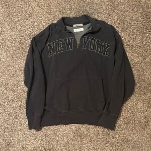 Aeropostale Dark Gray Relaxed Quarter Zip Sweatshirt